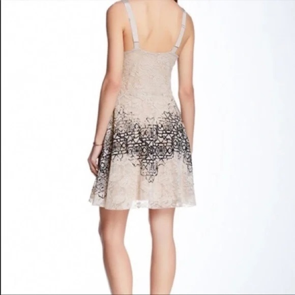 Free People Flocked Lace Dress Fit and Flare Sleeveless Small - Picture 2 of 15
